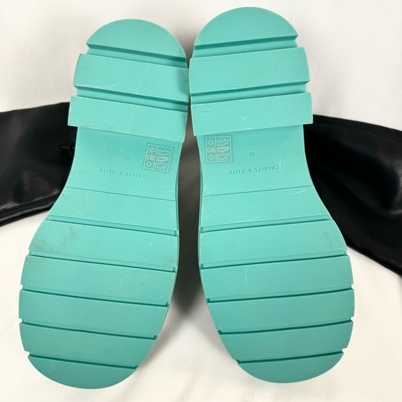 New Charles and Keith womens piper knee high boots black blue chunky us 10 eu 40 - Picture 7 of 7